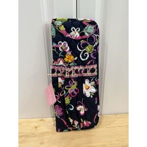 Vera Bradley Straighten Up And Curl NWT Ribbons Navy Blue Floral